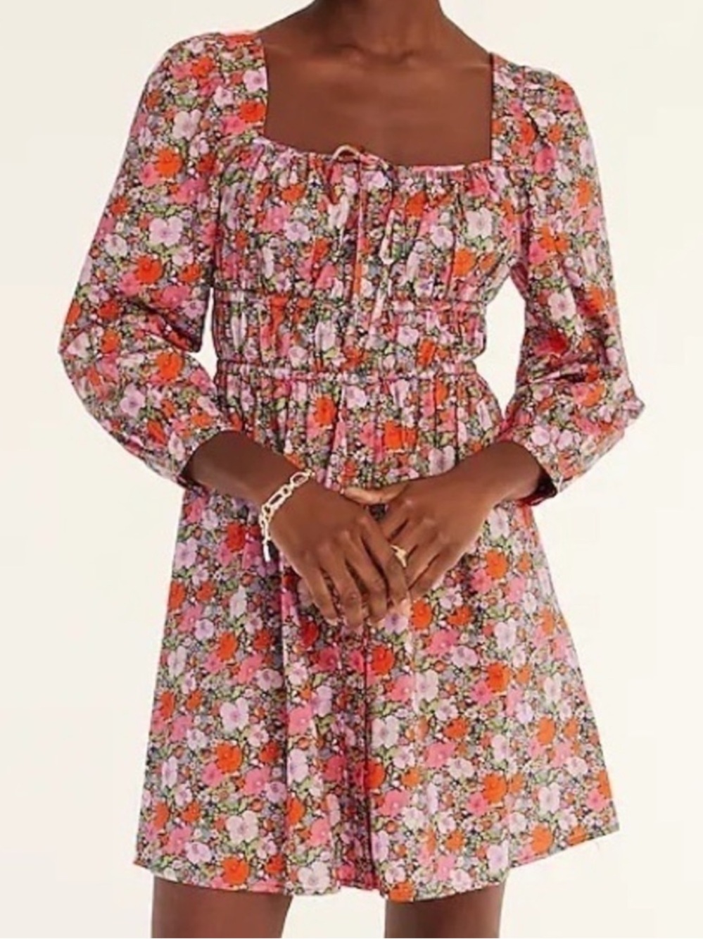 J Crew Liberty Meadow Song mini dress puff sleeve organic cotton floral sz 4
